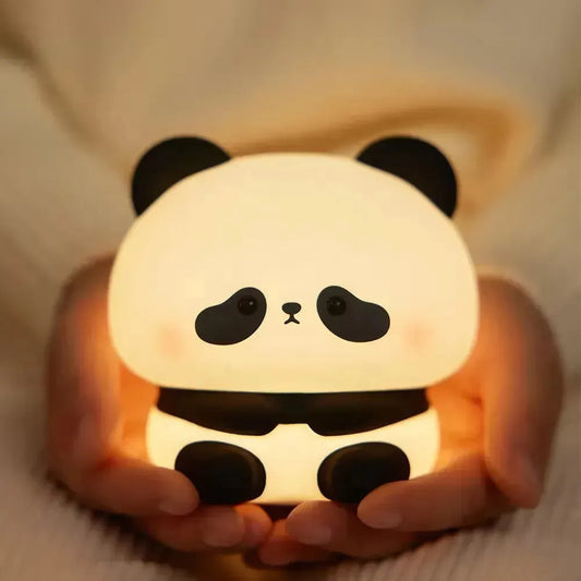 Bunbun: Adorable Color-Changing Silicone Night Panda Lamp – Soft Touch LED Light with Rechargeable Battery & Cozy Glow