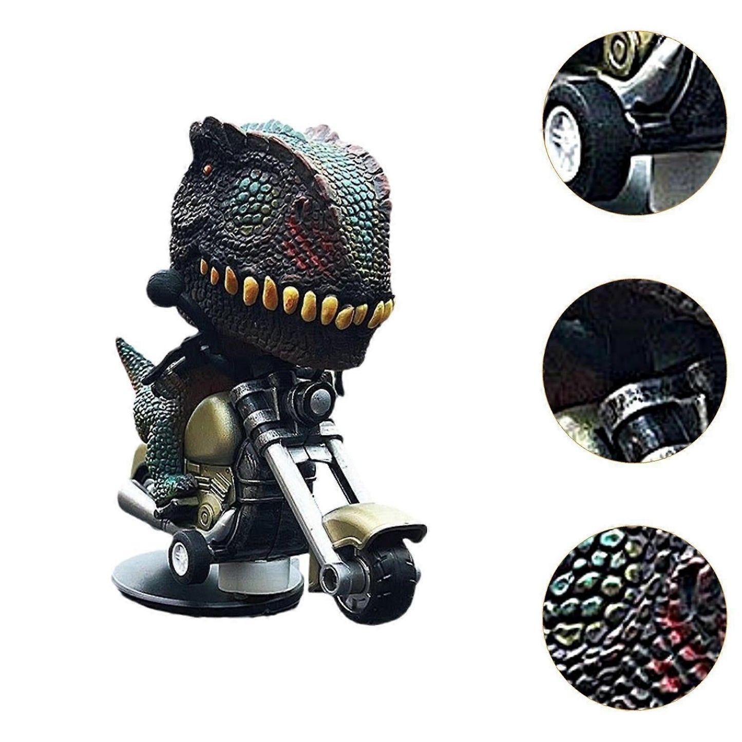 DynoDrift: Dashboard Drift Dinosaur Motorcycle Toy, Creative Car Decor for Car Interior, Enthusiasts & Collectible Gifting
