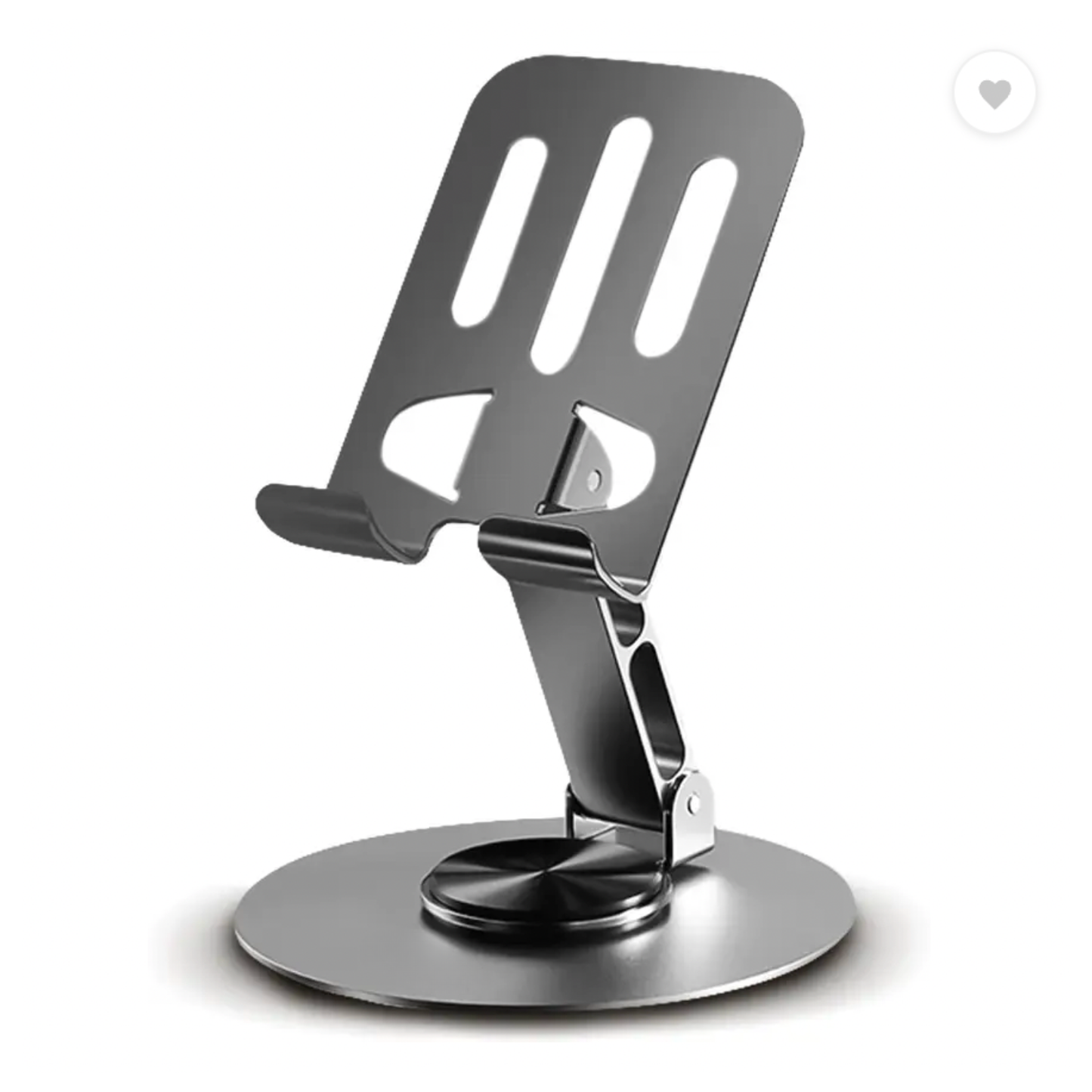 Rotaty: Adjustable Universal Mobile & Tablet Stand, 360° Rotating, Foldable Phone Holder with Stable Metal Base, Anti-Slip Pad & Height Adjustment for Desk & Tabletop Use