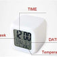 GlowDream: RGB Aura LED Digital Alarm Clock, Table Clock with Date, Day, Time & Temperature Display