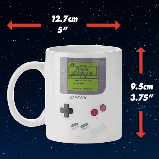 RetroSip: Gameboy-Inspired Heat Sensitive Ceramic Mug, Color-Changing Display with 3D Buttons, Classic Nintendo Design for Coffee, Tea & Gamer Gifting