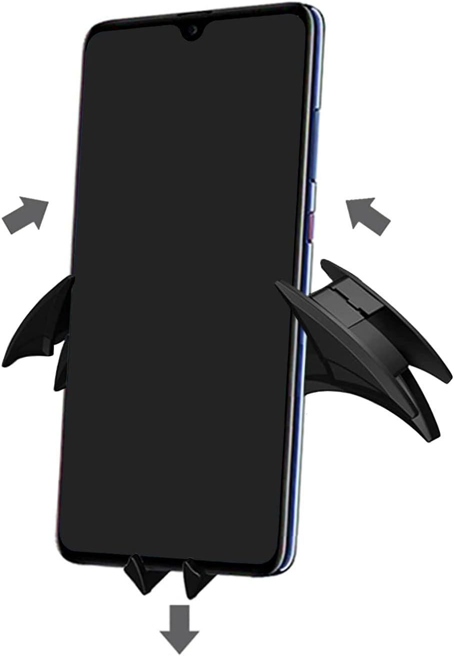 BatHold: Dark Bat-Inspired Gravity Car & Desk Phone Holder, Automatic Locking Bat-Shaped Mount for Hands-Free Use, Unique Gift for Men & Desk Accessories