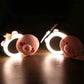 Snouty: 2-in-1 USB Rechargeable Piggy Mini Fan with LED Mirror Light, Cute Handheld Makeup Mirror & Portable Cooling Fan for Daily Use & Travel