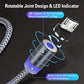 Travo: 3-in-1 Magnetic Fast Charging Cable with Status Light, 360° Swivel Head, Type-C, Micro USB & lightning Connectors