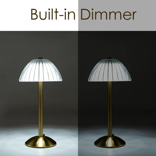 Domiq: Cordless Rechargeable LED Table Lamp, Touch Dimmer, Soft Glow, Portable for Dining, Bedroom, Desk & Outdoor Use