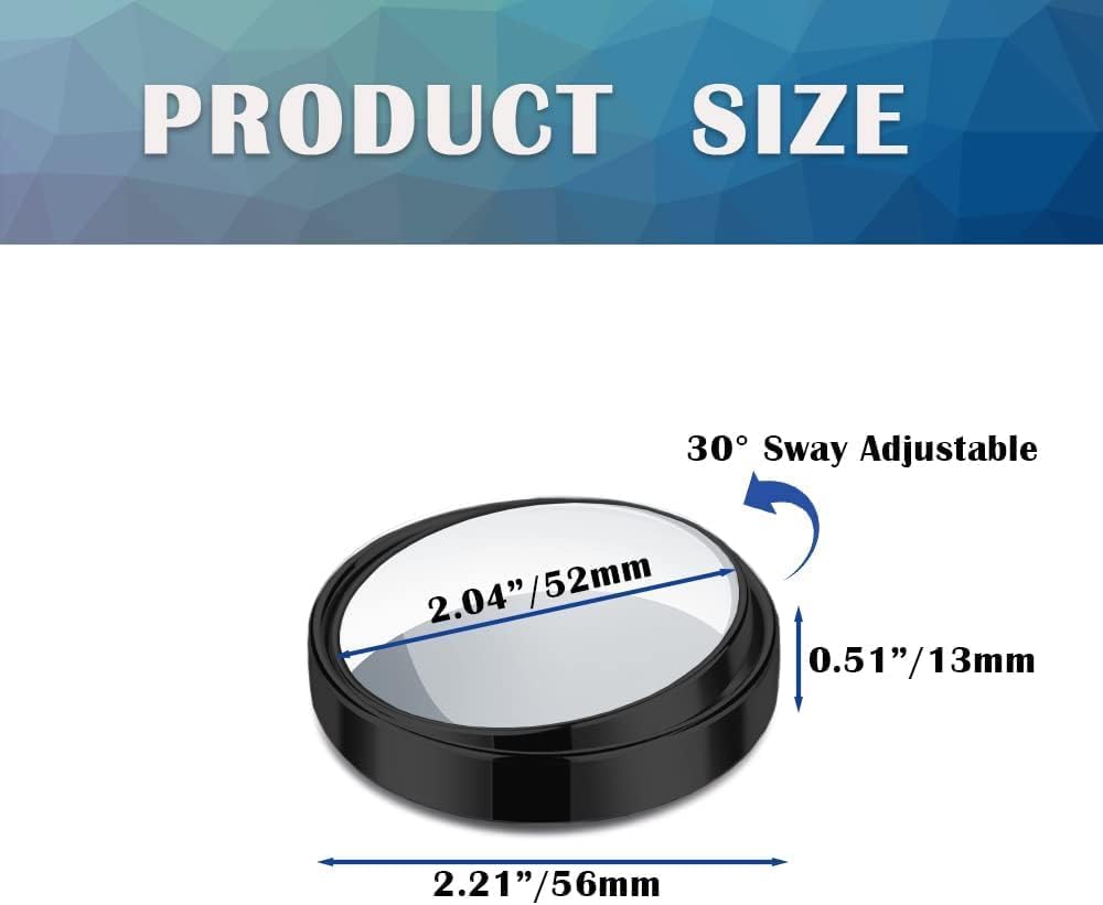 BlindSpot: 360° Wide-Angle Convex Blind Spot Mirrors, HD Glass Stick-On Side Rear View Mirrors for Cars, SUVs & Trucks (Pack of 2)