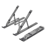 Standee: Foldable Aluminium Laptop Stand with 7-Angle Adjustment, Anti-Slip Riser with Velvet Pouch for 9"–15.6" Devices, MacBooks, Dell, HP & Office Use