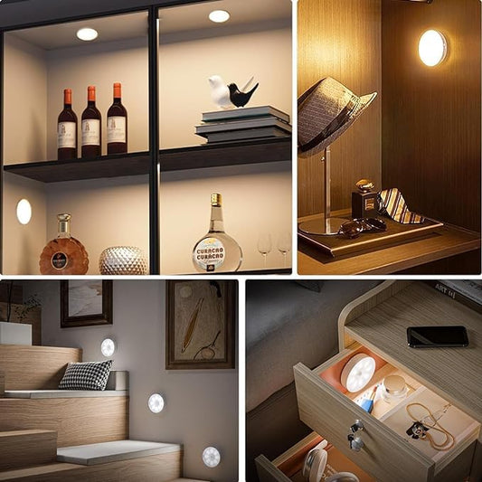 Lumiq: Motion Sensor LED Night Light, USB Rechargeable, Auto-On Cabinet Light with Warm Glow for Wardrobe, Stairs, Hallway, Kitchen & Closet Use