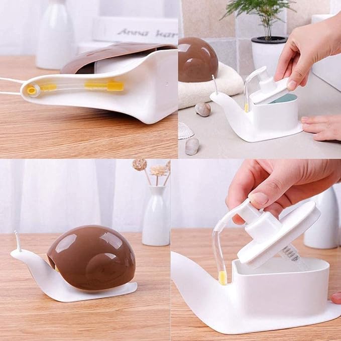 Snaqo: Cute Snail-Shaped Liquid Soap Dispenser, 120ml Refillable Pump Bottle for Hand Wash, Lotion, Shampoo & Bathroom or Kitchen Sink Décor