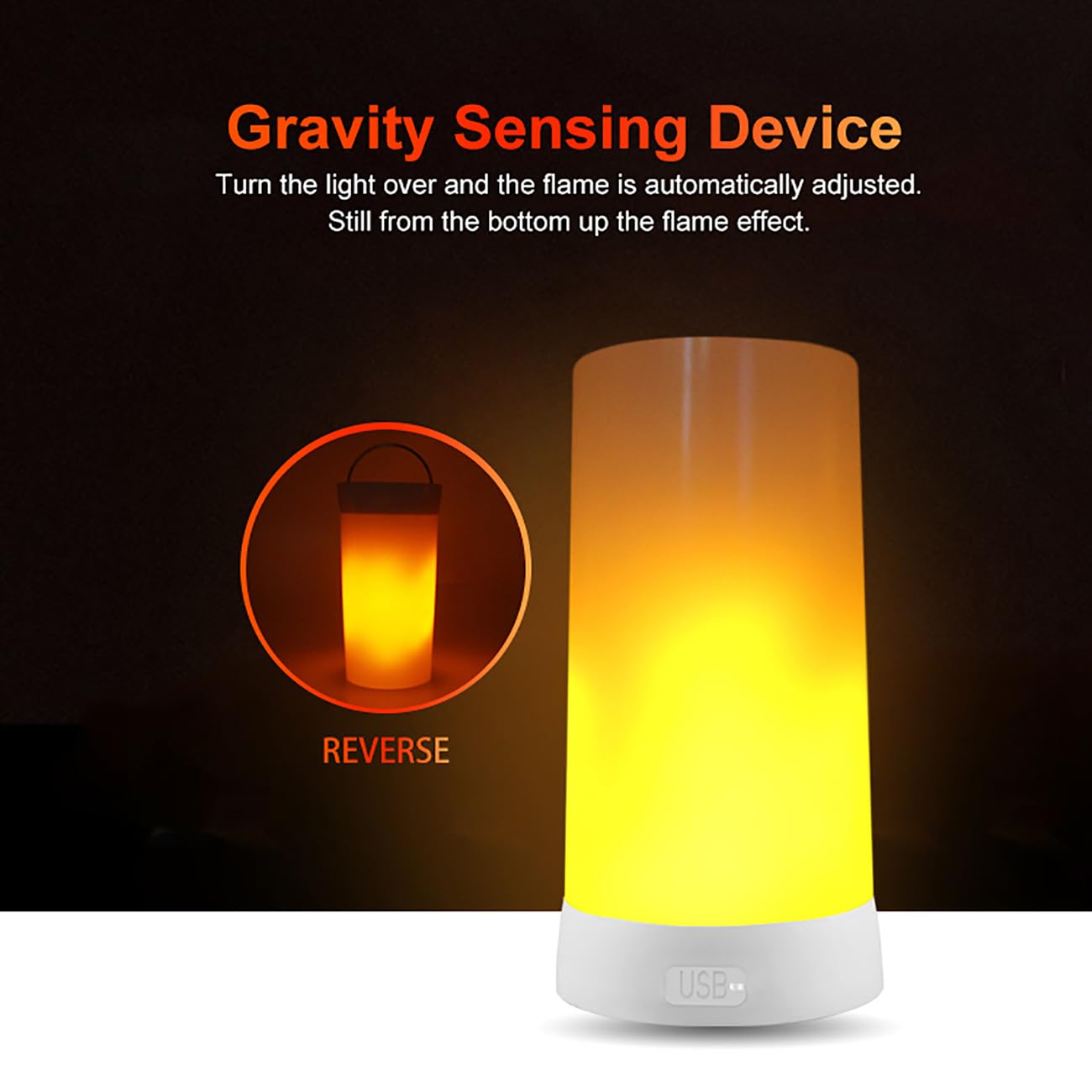 Flara: Realistic LED Candle Ambient Lamp, USB Rechargeable Lantern with 4 Modes & Rotatable Orientation, Flameless Candle Light for Home, Garden, Party & Festive Décor