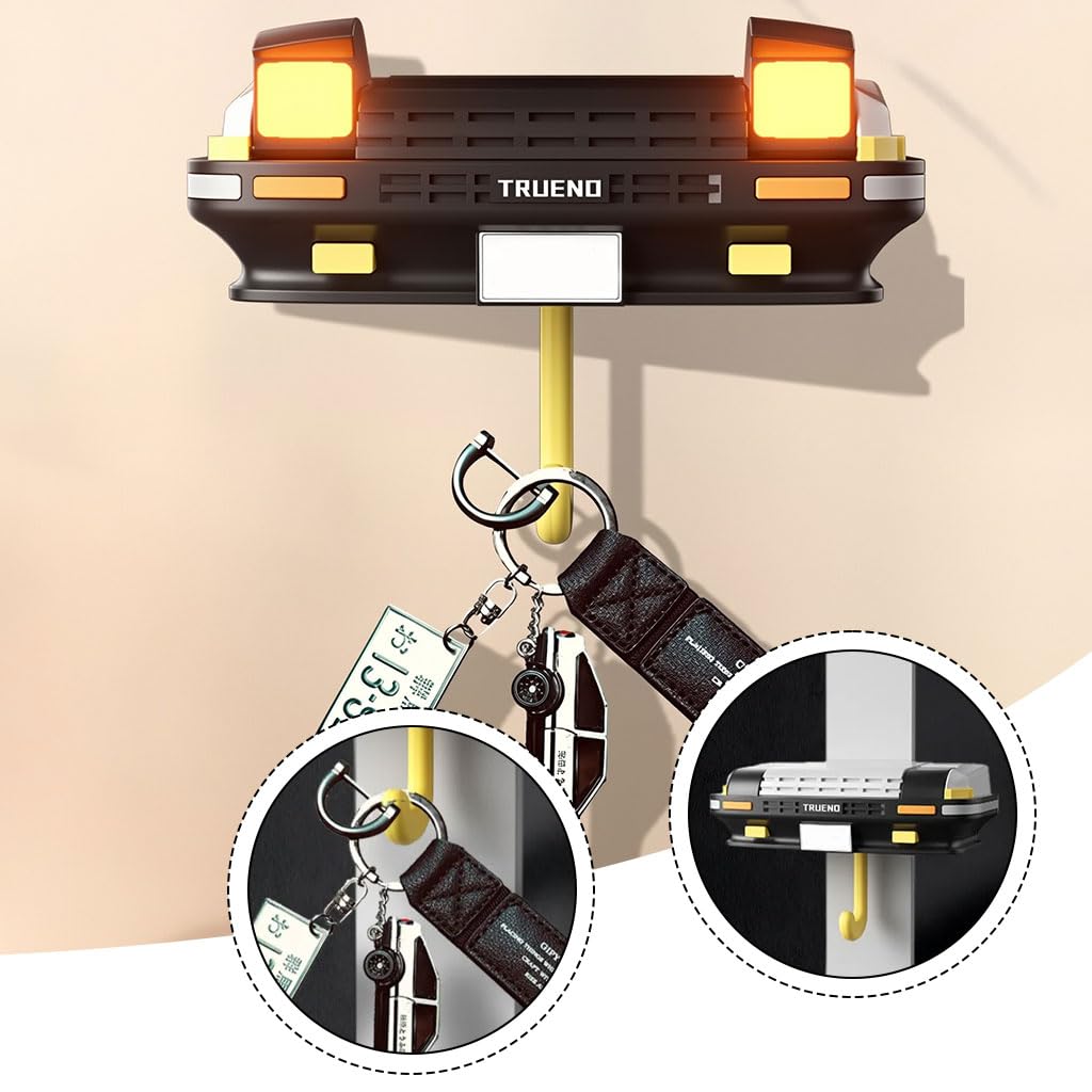 Headlite: Car Bumper Keychain Holder with LED Headlight & Blinkers, Wall Mount & LED Lights, Unique Retro Car Design for Entryway, Living Room, Office & Gift for Car Lovers
