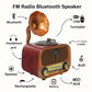 Grammy: Retro Gramophone Bluetooth Speaker with Classic Horn Design, Portable  Music Player with FM/AM/SW Radio, USB & TF Card Support, Deep Bass Sound