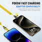 Coolio: 4-in-1 Coiled Fast Charging Cable with USB-A, Type-C & Lightning Connectors – 65W Spring Design for Travel, Car & Multi-Device Use