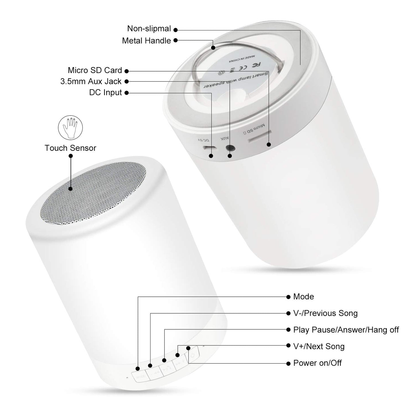 Zuno: Wireless Bluetooth Speaker Lamp with RGB Light – For Bedroom, Desk Setup & Gifting