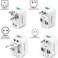 PluGo: Universal Travel Adapter with USB, All-in-One International Plug Adapter for Charging & Appliances Compact Worldwide Adapter for Travel