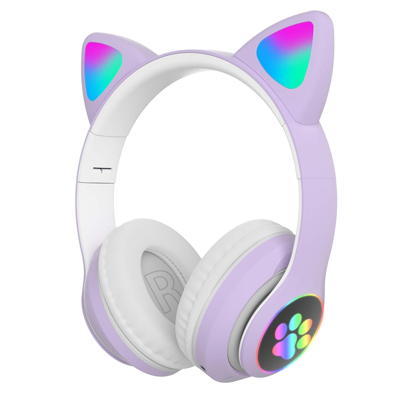PurrStar: Cat Ear Bluetooth Headphones with LED Lights & Mic, Wireless Over-Ear Headphones, Cute Kitty Design for Music & Gaming (Assorted)