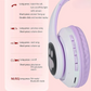 PurrStar: Cat Ear Bluetooth Headphones with LED Lights & Mic, Wireless Over-Ear Headphones, Cute Kitty Design for Music & Gaming (Assorted)