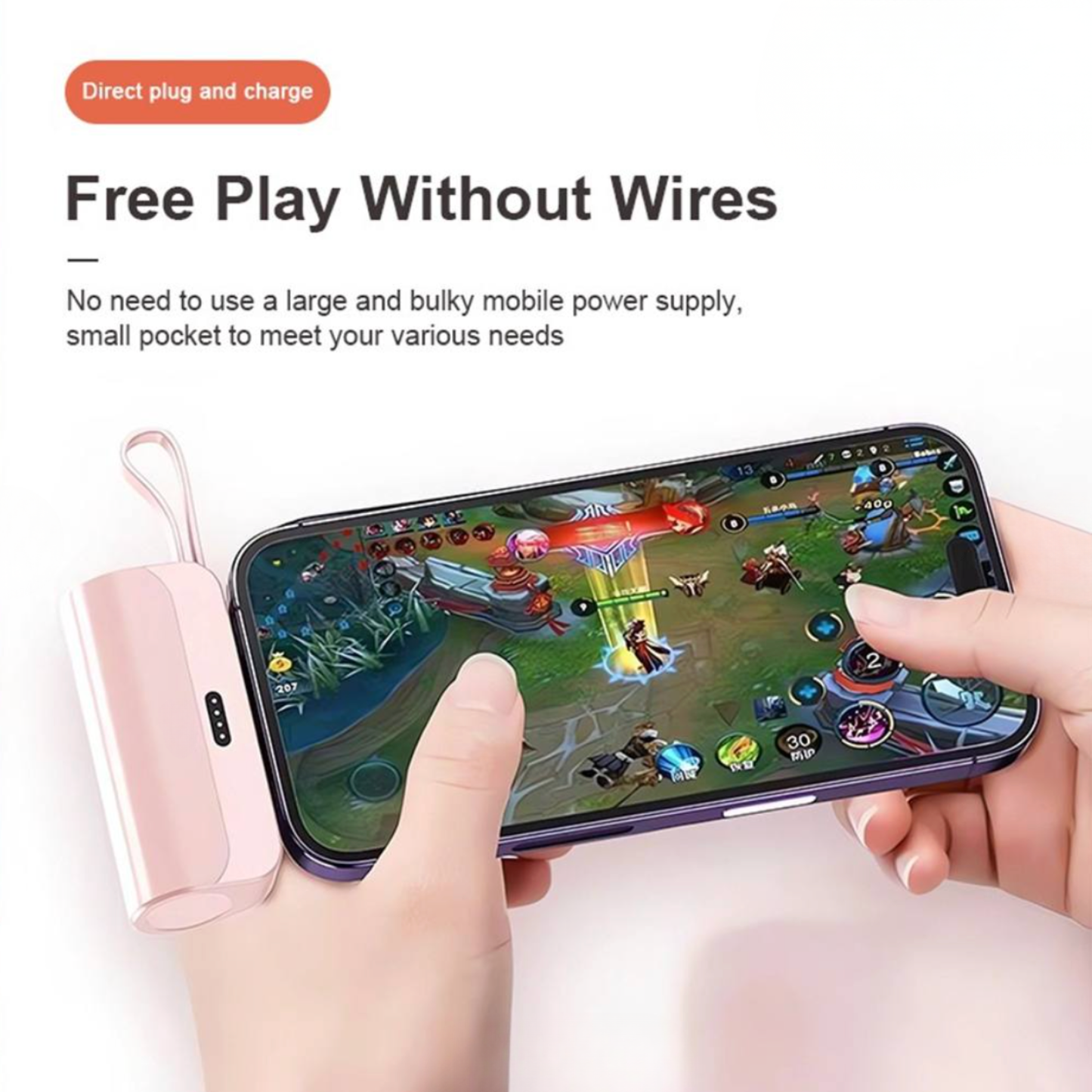 Pocky: Mini 5000 mAh Pocket Power Bank with Built-In Cable for Android, iPhone & Devices