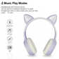 PurrStar: Cat Ear Bluetooth Headphones with LED Lights & Mic, Wireless Over-Ear Headphones, Cute Kitty Design for Music & Gaming (Assorted)