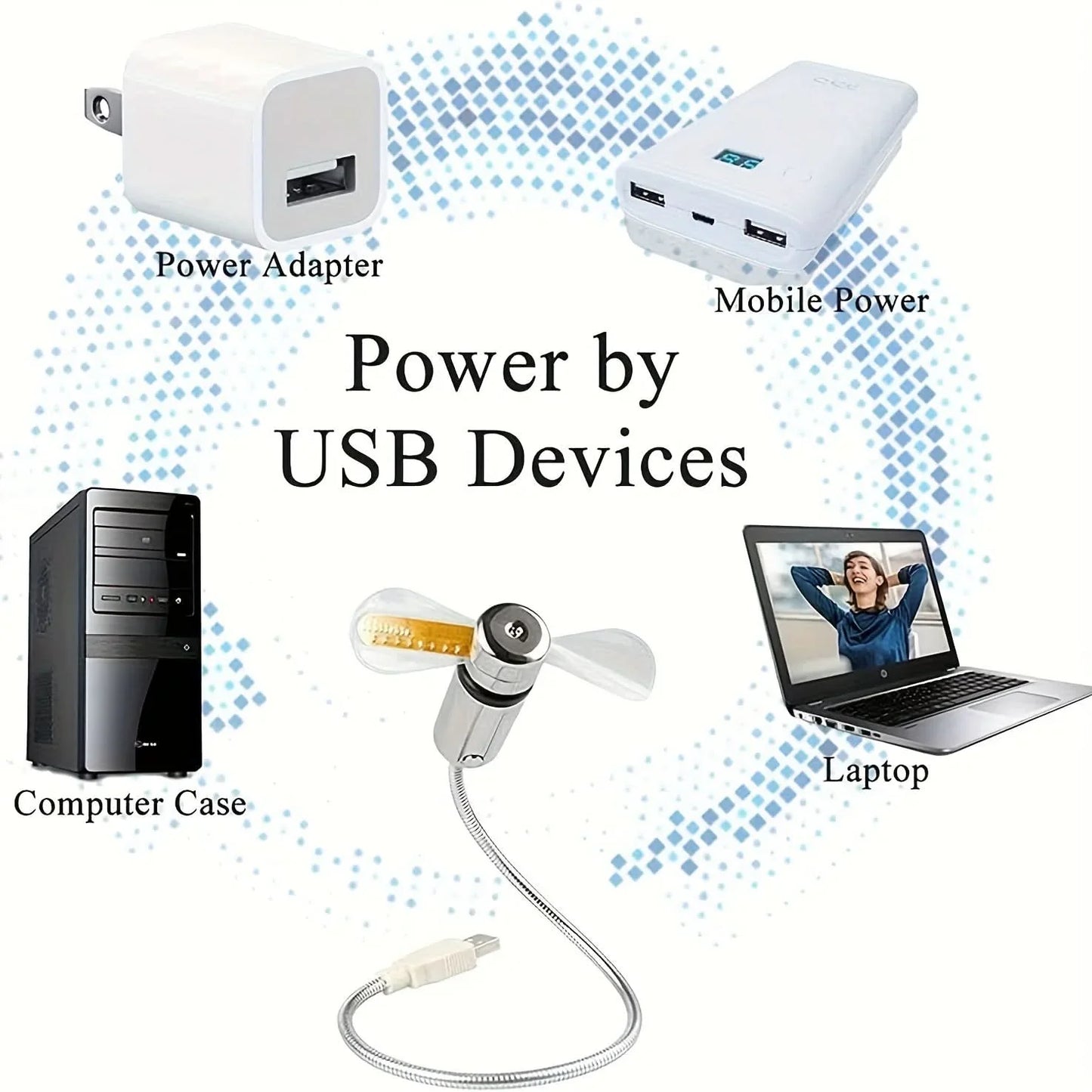 MsgFan: USB Powered LED Fan with Custom Message Programmable Display & Flexible Gooseneck, Ideal for Romantic, Cute Messages & Gifting with Clock