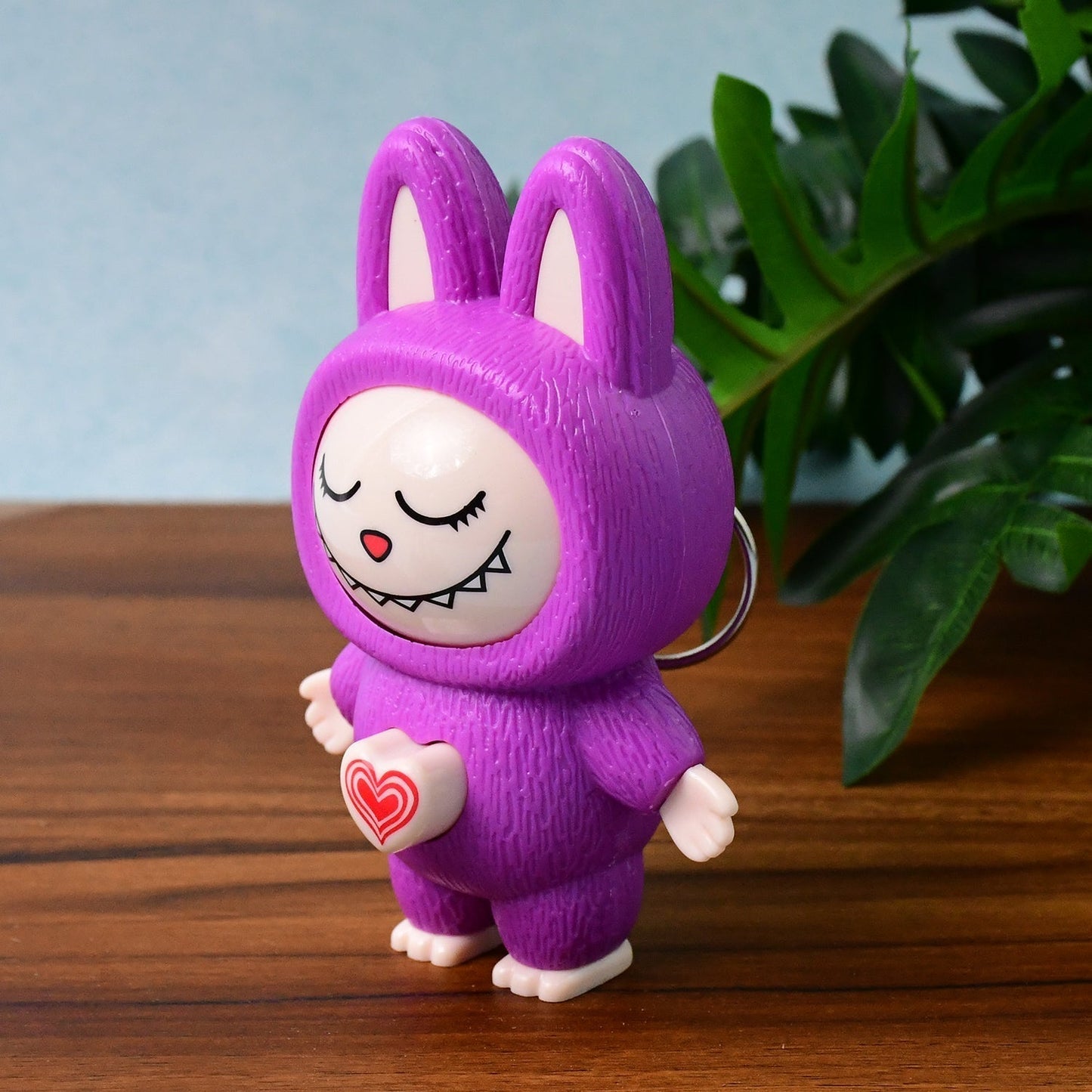 KeyBuu: Face-Changing Labubu Keychain Toy with Built-in Key Holder, Flip Expression Keychain & Gift for Kids & Collectors