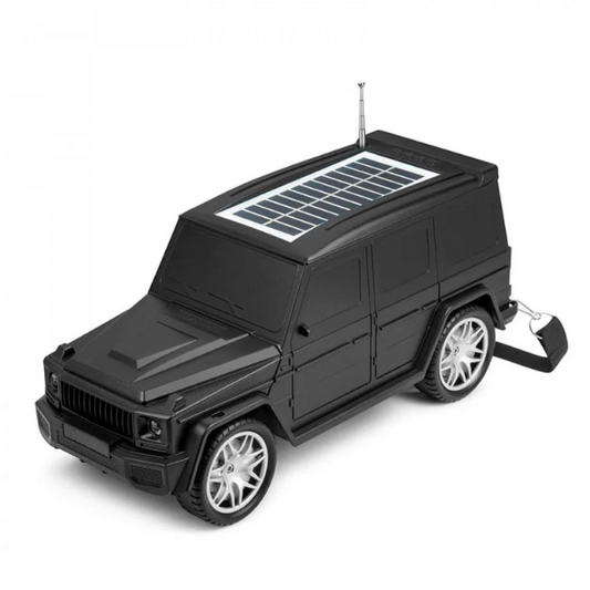 BassWagon: Rugged G Wagon Inspired Design Big Size Solar-Powered Bluetooth Speaker with Portable Wireless Speaker with Flashlight, USB, FM Radio & Outdoor-Friendly Build (colour may vary)