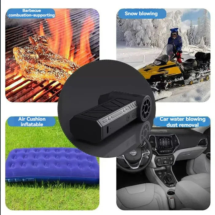 TurboJet: 130,000 RPM Cordless Air Duster & Mini Blower – High-Speed Cleaner with Stepless Speed Control, Magnetic Nozzles & USB Rechargeable Battery for PC, Car & Home