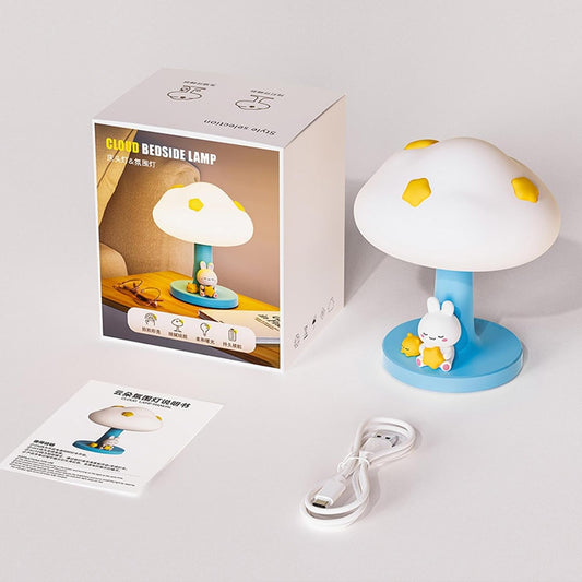 CloudBun: Bunny-Shaped Cloud Night Lamp with Tap Control – Soft Silicone Glow Light for Kids’ Bedrooms & Baby Nursery (3-Level Dimming, Rechargeable)