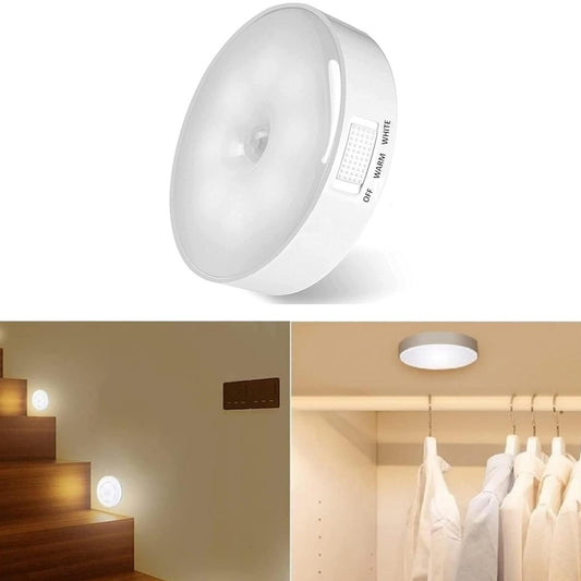Lumiq: Motion Sensor LED Night Light, USB Rechargeable, Auto-On Cabinet Light with Warm Glow for Wardrobe, Stairs, Hallway, Kitchen & Closet Use