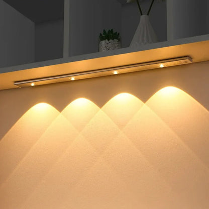 Sleek: USB-C Rechargeable LED Panel Light with PIR Motion Sensor, Mountable Light for Wardrobes, Stairs & Kitchen Shelves with 3 Colour Modes, Dimmable Brightness & Easy Slide-in Bracket