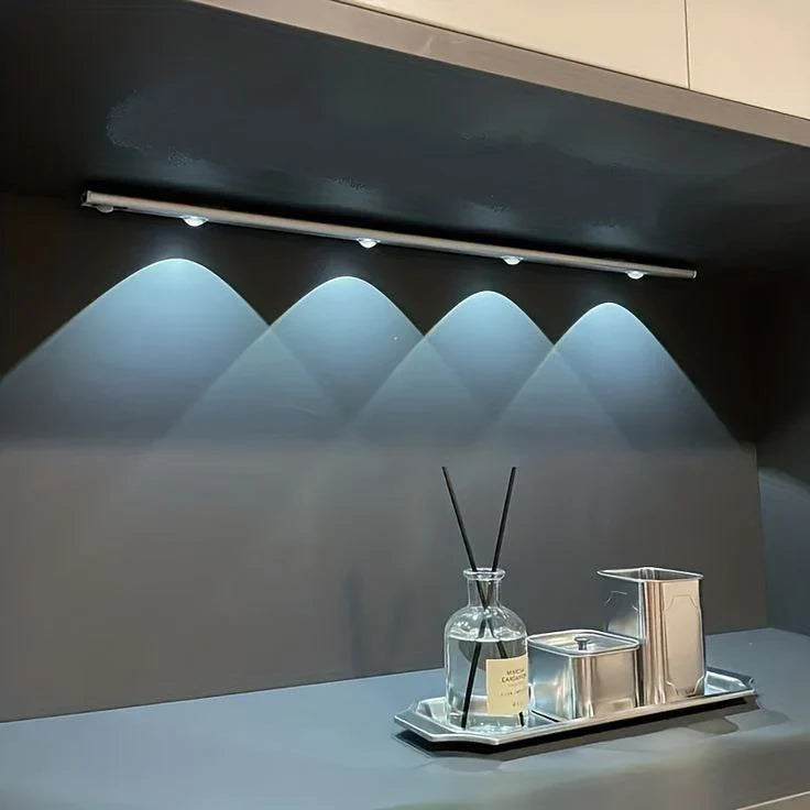 Sleek: USB-C Rechargeable LED Panel Light with PIR Motion Sensor, Mountable Light for Wardrobes, Stairs & Kitchen Shelves with 3 Colour Modes, Dimmable Brightness & Easy Slide-in Bracket
