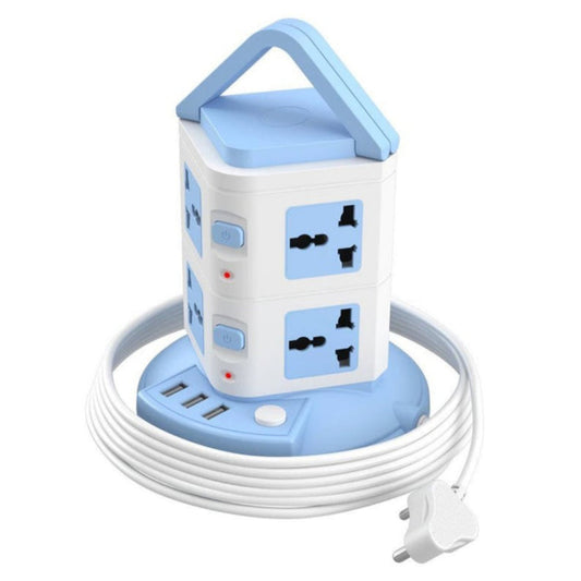 PowerX: Extension Board with 8 Outlets & 3 USB Ports, Surge-Protected Multi-port Power Strip for Home Electronics